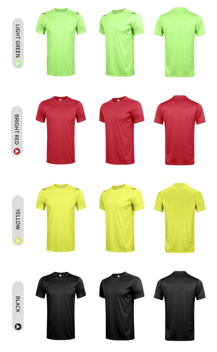 Custom Logo Multicolor 100% Polyester Gym Basic Shirts for Men