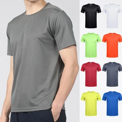 Custom Logo Multicolor 100% Polyester Gym Basic Shirts for Men